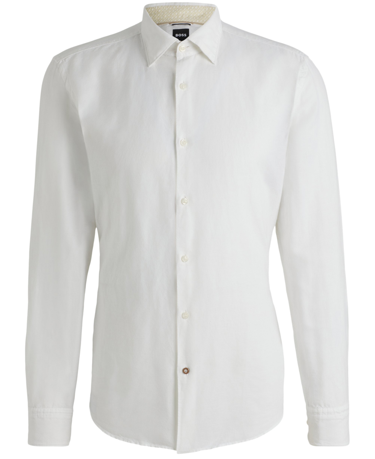 Hugo Boss Mens Boss Regular-fit Long-sleeve Stretch-linen Shirt