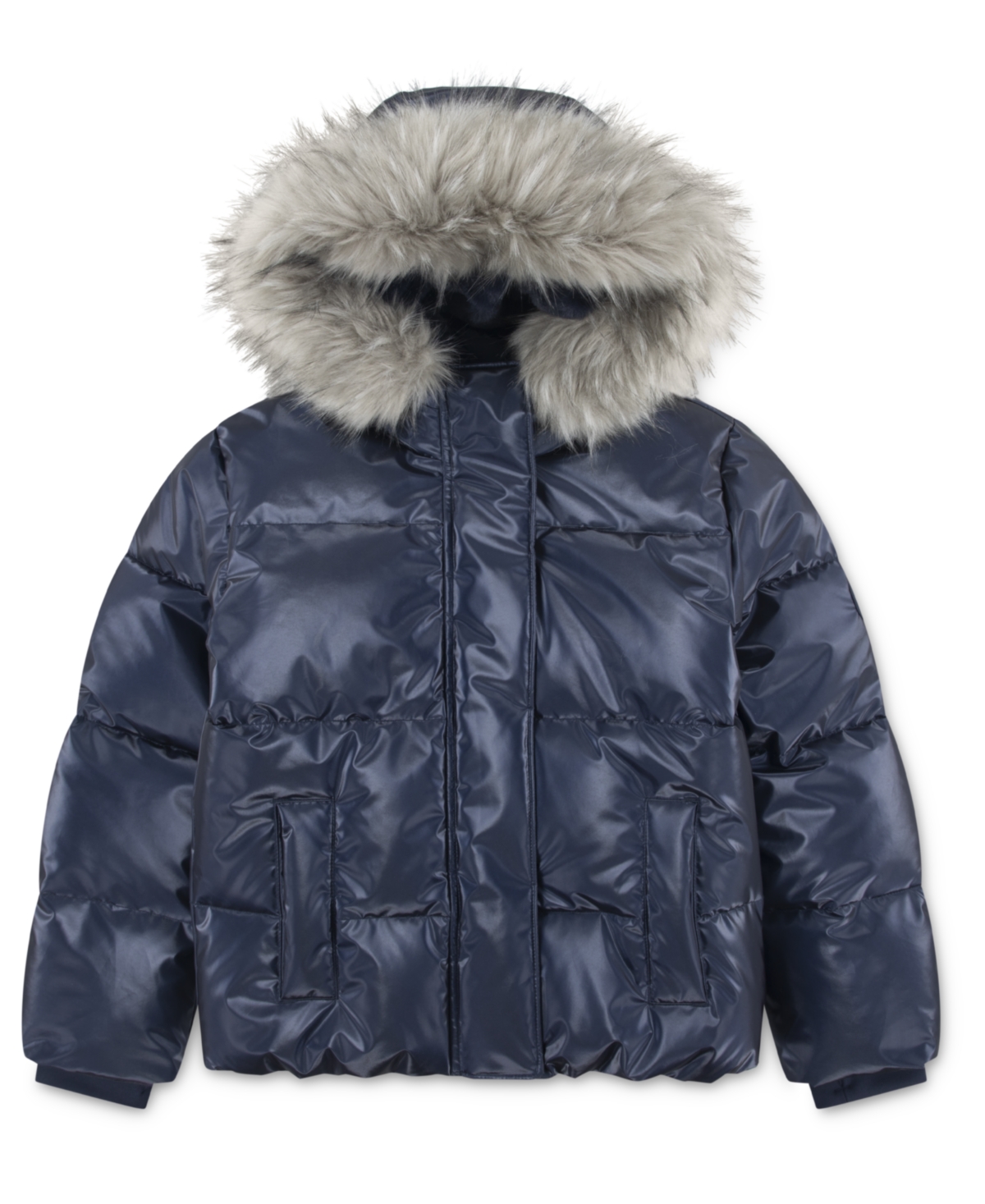 Abercrombie Girls Shiny Ultra Puffer Jacket In Blue