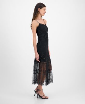 Juniors' Asymmetrical Lace Dress
