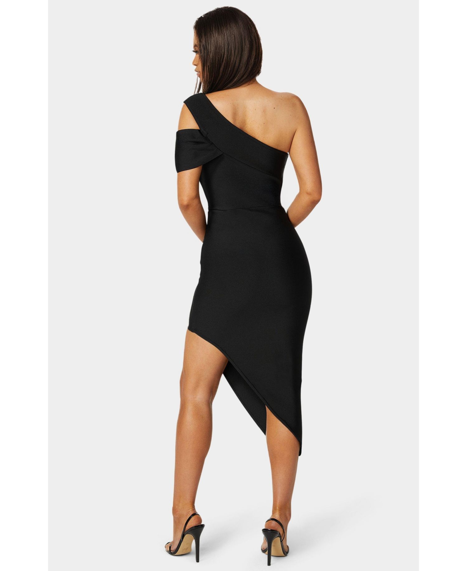 Women's Asymmetrical High Slit Bandage Midi Dress