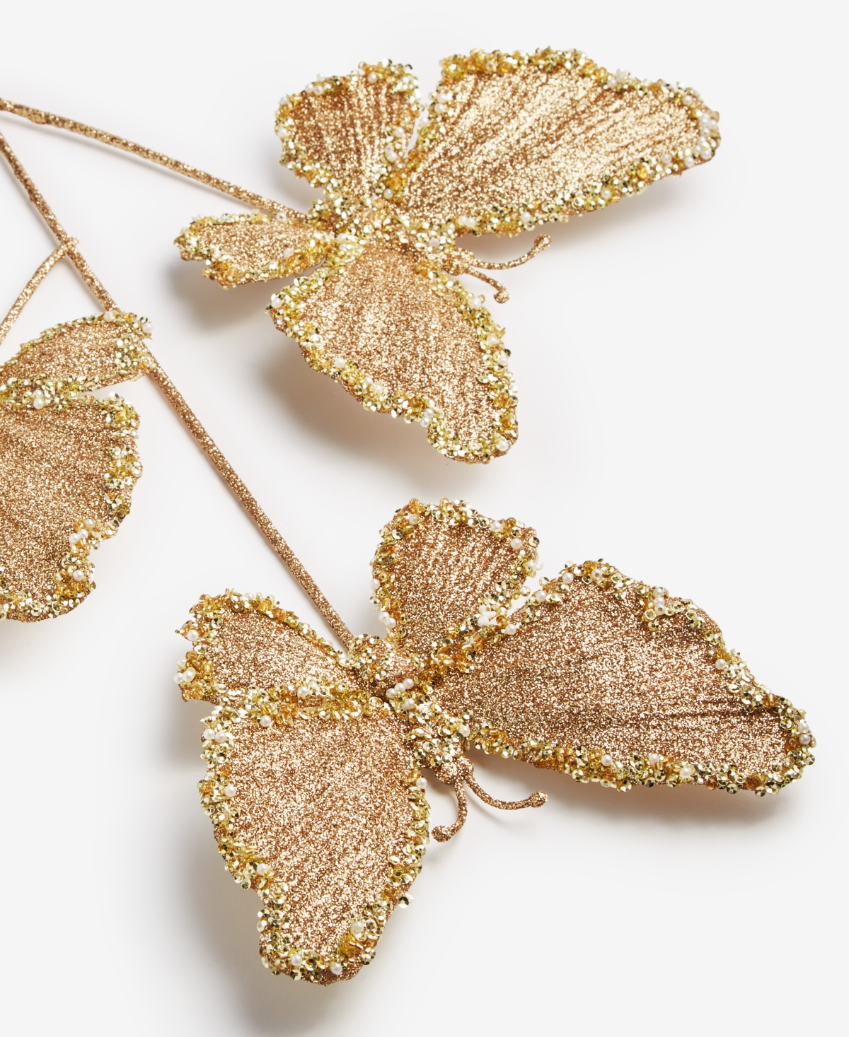 Holiday Lane Enchanted Forest Butterfly Pick Ornament, Macy's Exclusive In Gold
