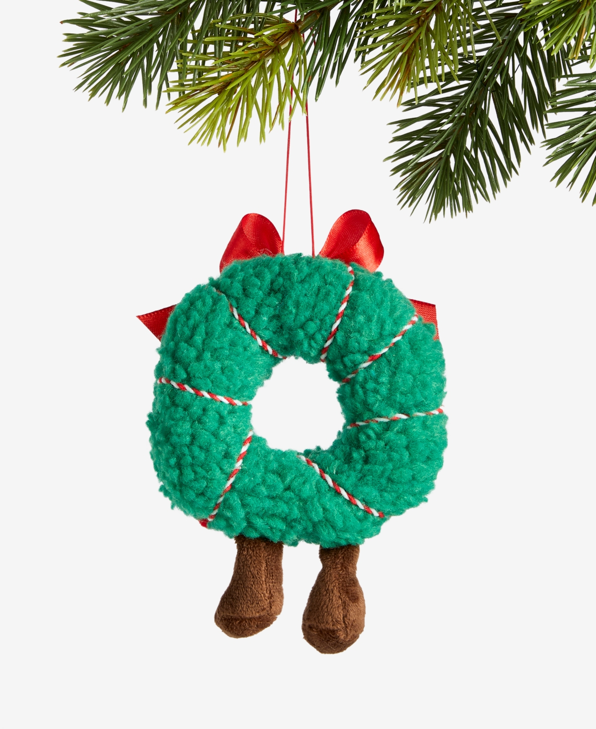 Holiday Lane Tiny Tidings Wreath Fabric Ornament, Macy's Exclusive In Multi
