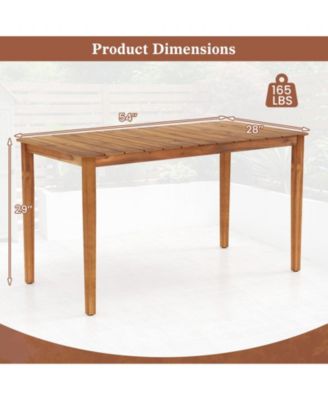 Rectangular Outdoor Dining Table Acacia Wood for 4-6 People