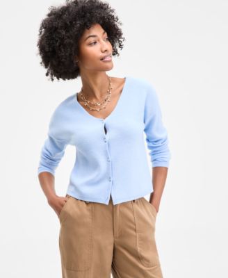 Women's V-Neck Button-Front Cardigan, Exclusively at Macy's
