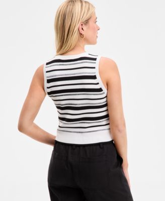 Women's Striped Sweater Tank Top, Exclusively at Macy's