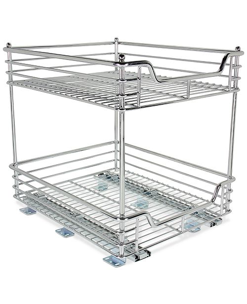 Household Essentials Chrome 2 Tier Glidez Sliding Under Cabinet