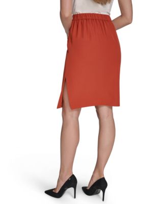 Women's Pull-On Side-Slit Pencil Skirt