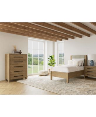 Davie 3-Pc. Twin Set (Upholstered Bed, Chest & 3-Drawer Nightstand)