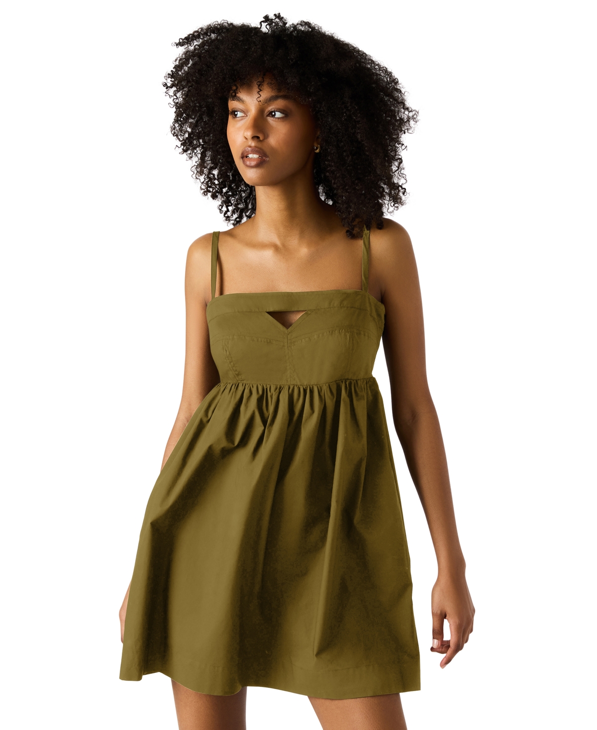 Steve Madden Women's Meadow Sleeveless Cotton Fit & Flare Mini Dress In Green