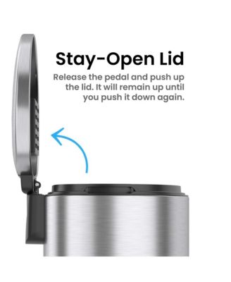 SoftStep Stainless Steel Semi-Round Step Trash Can with AbsorbX Odor Filter and Removable Inner Bucket
