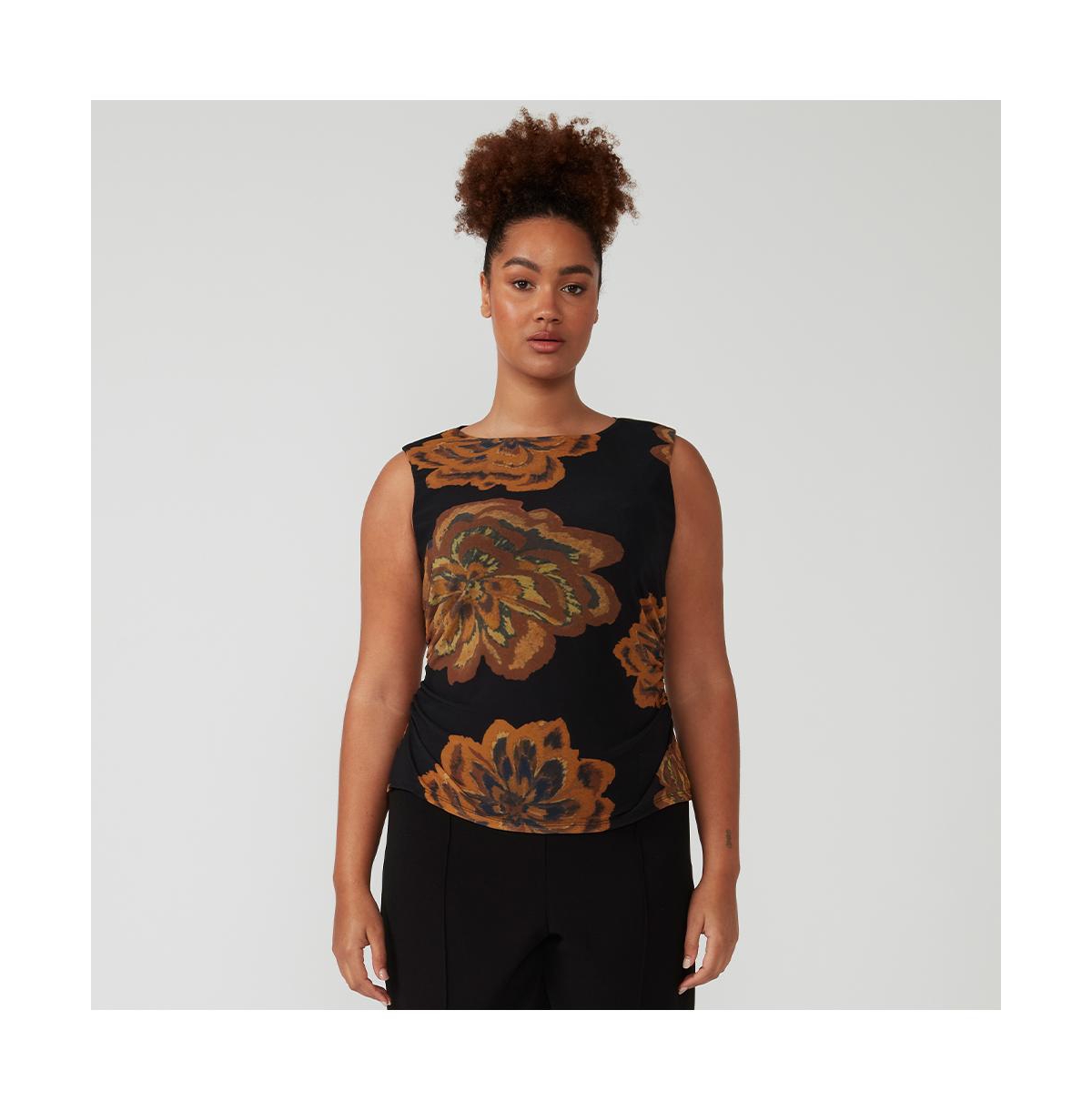Plus Size Glow Horizon Mesh Top - Print