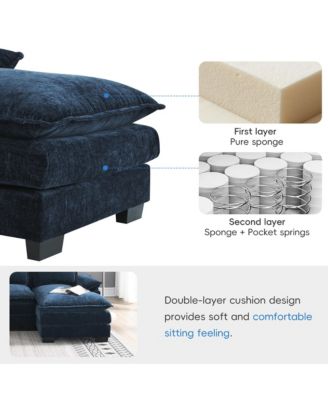 109.8x55.9" Modern U-shaped Sectional Sofa with Waist Pillows,6-seat Upholstered Symmetrical Sofa Furniture,Sleeper Sofa Couch with Chaise Lounge for Living Room,Apartment