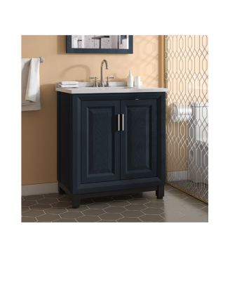 30&amp;#x22; Undermount Sink Bathroom Vanity with Glass Shelf Storage Cabinet