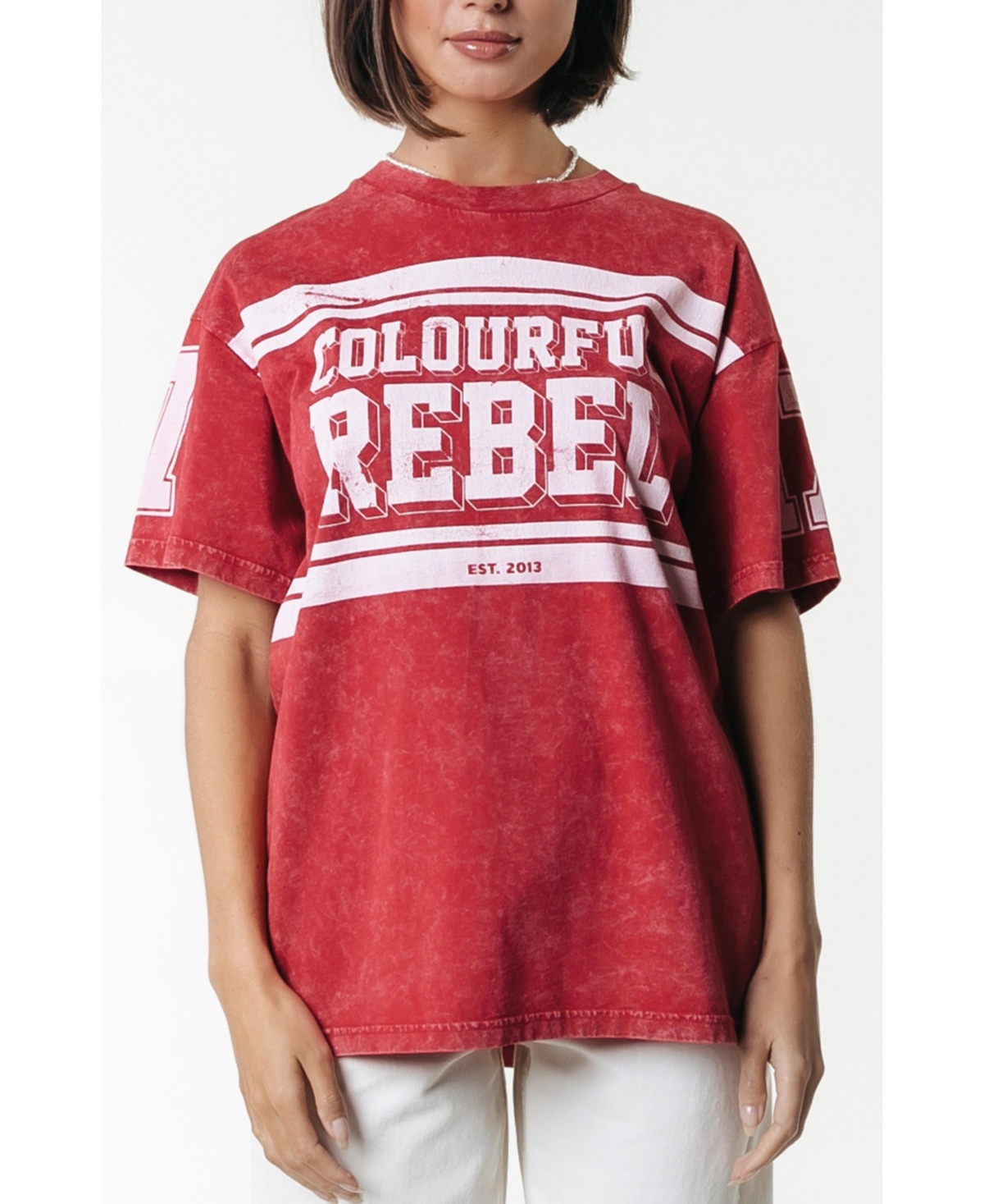 Women's Logo Block Acid Wash Loosefit Tee