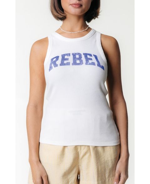 Женский топ Colourful Rebel Sachi Rebel Rib Tanktop, цвет: Белый