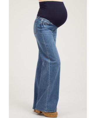 Blue Wide Leg Maternity Jeans