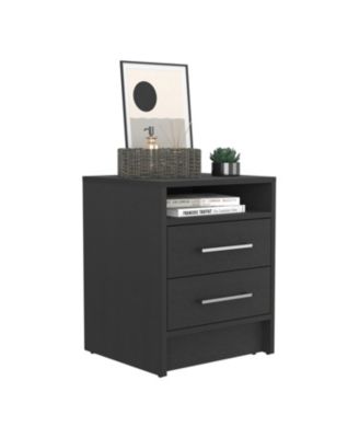 19.9" Wood Leyva Nightstand, Two Drawers, Superior Top