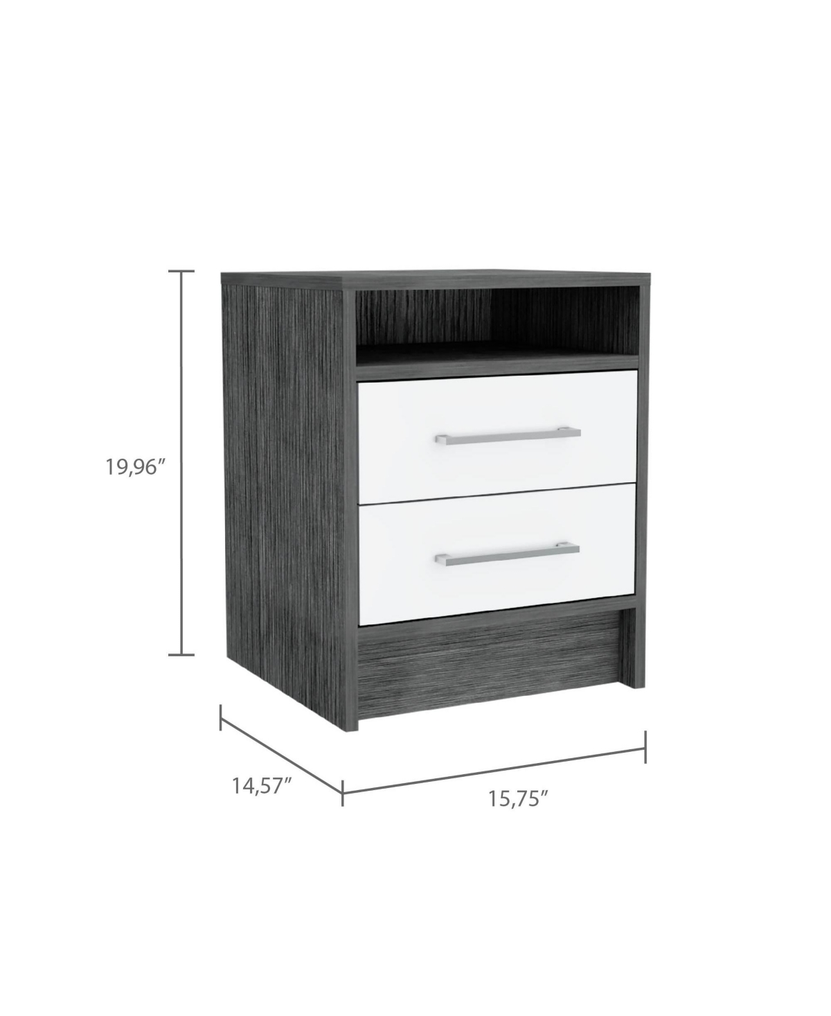 Depot E-shop Leyva Nightstand, Two Drawers, Superior Top