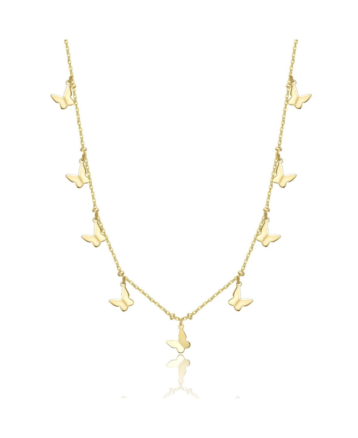 14K Gold Plated Butterfly Symphony Necklace - Gold
