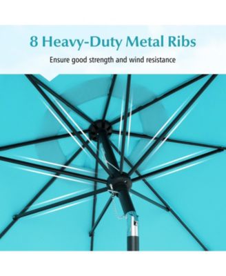 Patio Umbrella with Crank Lift and Push Button Tilt