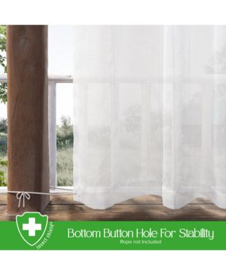 Insect Shield Leno Stripe Tab Top Curtain Panel, 52"Wx 96"L