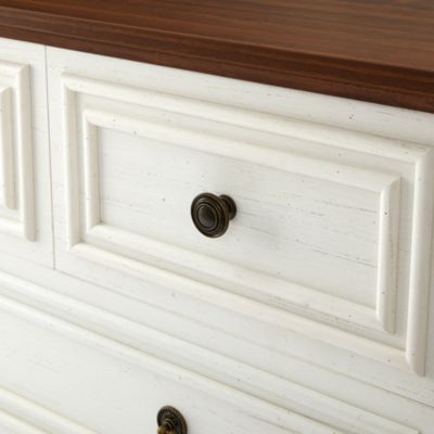 Modern White 5 Drawer Dresser Bathrooom Cabinet Ample Storage Wide Chest of Drawers