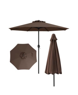 Outdoor Heavy Duty Market Umbrella with Crank Handle and 8 Sturdy Ribs