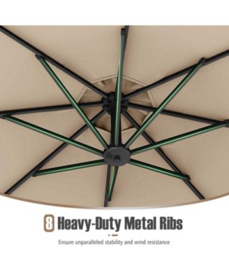 Offset Hanging Umbrella with Base Patio Cantilever Umbrella with Tilt