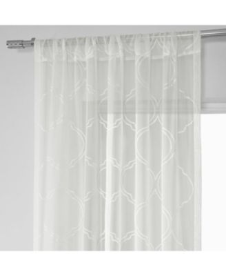 Florentina White Embroidered Geometric Sheer Curtain
