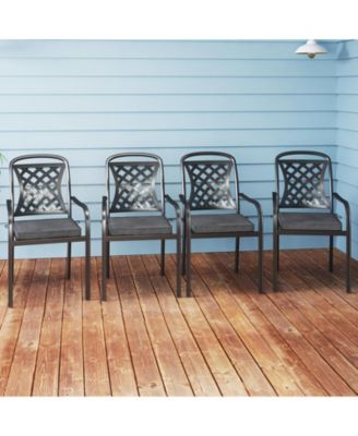 Outdoor Chair Cushion Set of 2 Waterproof Fade-Resistant Olefin Seat Cushions