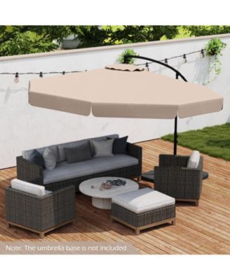 Patio Cantilever Umbrella with Cover Tilt Adjustment and Ruffled Edge
