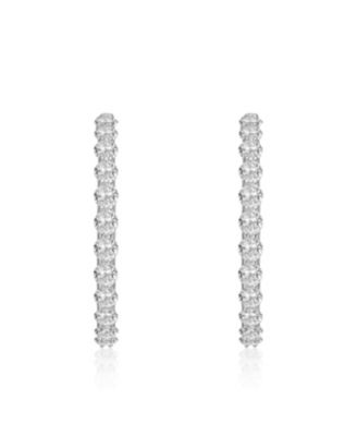 Women's Dazzling Clear Cubic Zirconia Accent Hoop Earrings
