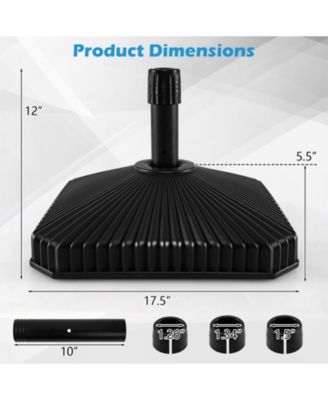 Fillable Umbrella Base with Shell Texture and 3 Coupler Sizes