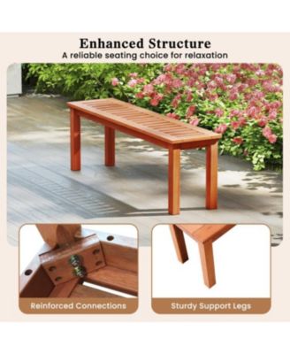  2-Person Patio Bench with Slatted Seat for Comfortable and Stylish Outdoor Seating