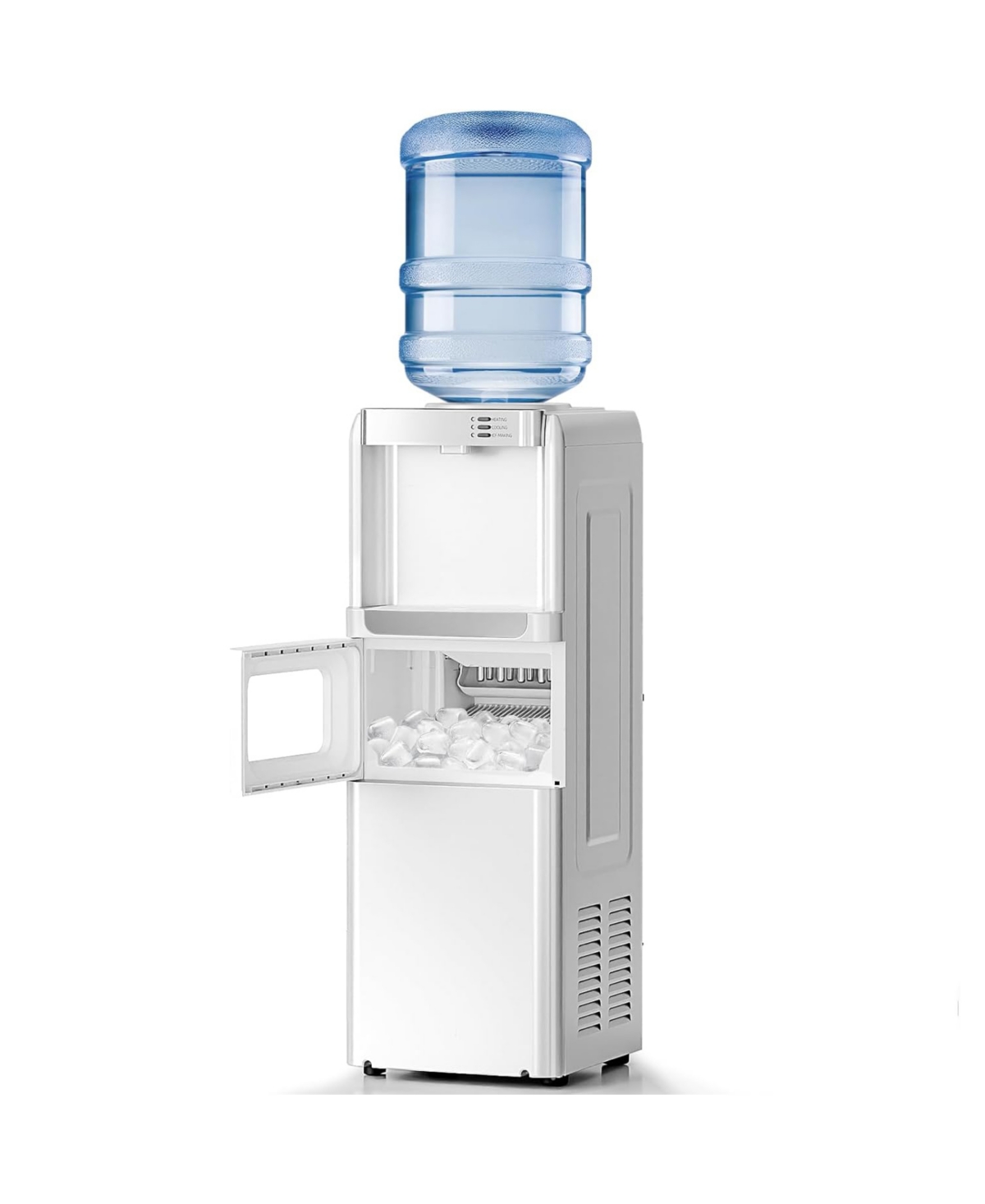 Water Cooler Dispenser with Ice Maker for 2, 3 or 5 Gallon Bottles, 33Lbs Daily Ice Making, Child Safety Lock and Energy-Saving Design for Home
