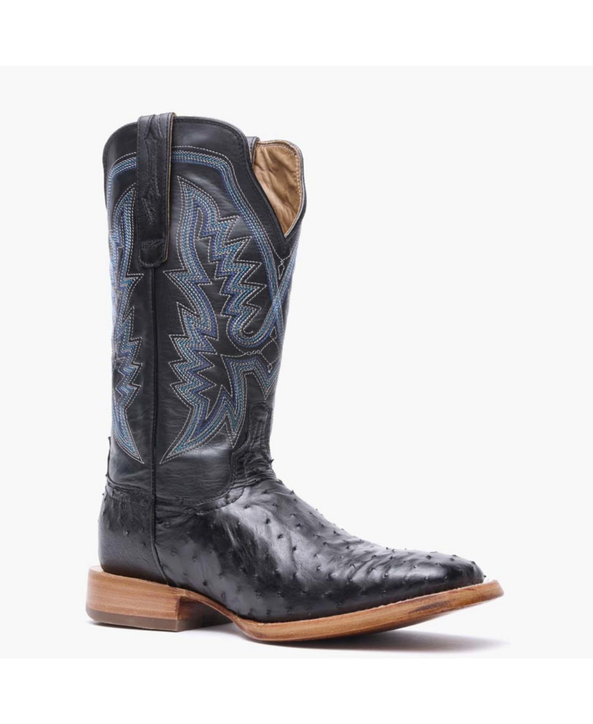 Men's Prca Collection Full-Quill Ostrich Western Boot - Black