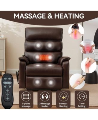 CASAINC Dual Motor Infinite Position Up to 350 LBS Power Lift Recliner Chair with Power-Remote, Heat Massage and Heavy Duty Motion Mechanism