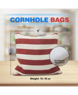 Set of 8 Premium Weather Resistant Regulation Size and Weight Cornhole Bean Bags.