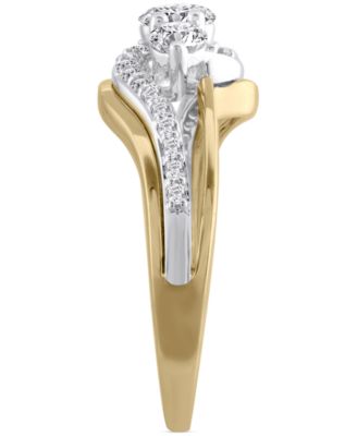 Diamond Three Stone Engagement Ring (7/8 ct. t.w.) in 14k Two-Tone Gold