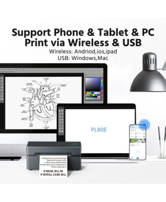 POLONO Bluetooth Thermal Shipping Label Printer, Wireless 4x6 Shipping Label Printer for Small Business, Support iOS, Android, Windows and Mac, Compatible with Amazon, Ebay, Shopify, Etsy, USPS