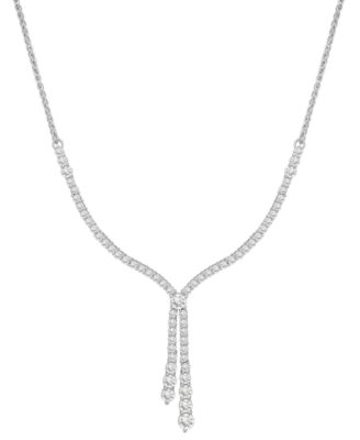Wrapped in Love - Diamond Lariat Necklace (2 ct. t.w.) in 14k White Gold, 16-3/4" + 2" extender