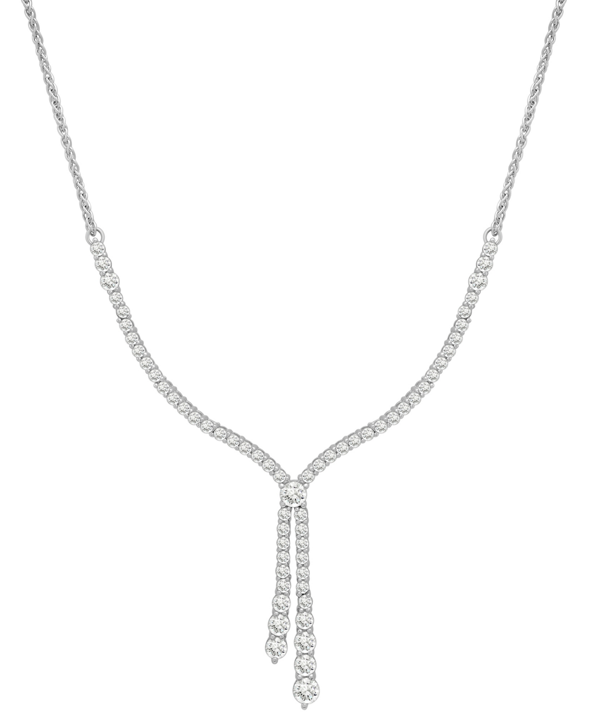 Diamond Lariat Necklace (2 ct. t.w.) in 14k White Gold, 16-3/4" + 2" extender, Exclusively at Macy's - White Gold