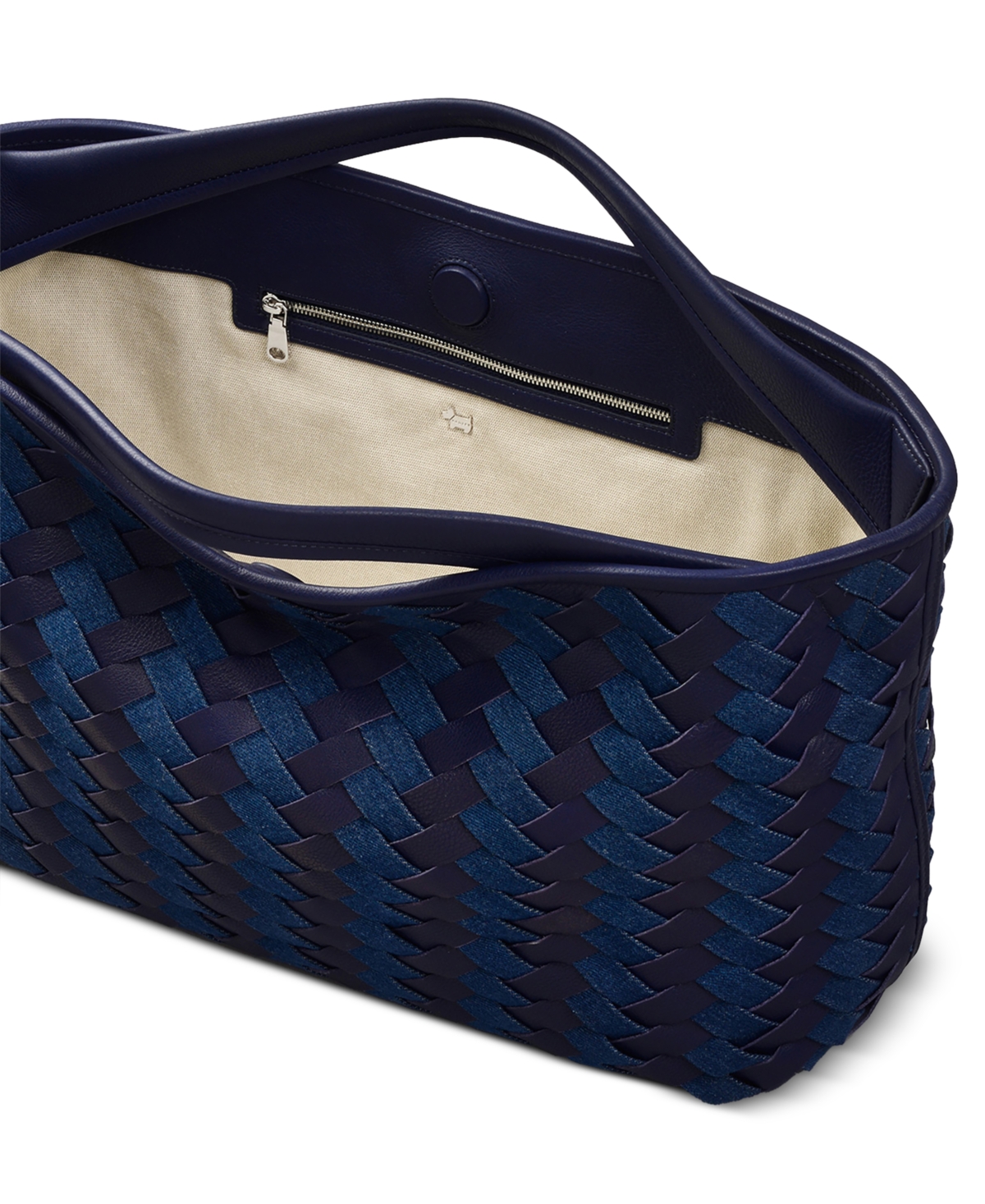Radley London Devonshire Row Denim Large Open Top Grab Bag In Purple