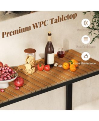 Outdoor Rectangle Console Table with Long-Lasting WPC Tabletop