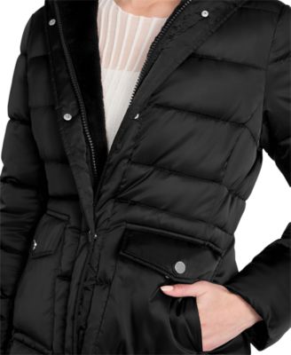Women's Hooded Faux-Fur-Lined Puffer Coat