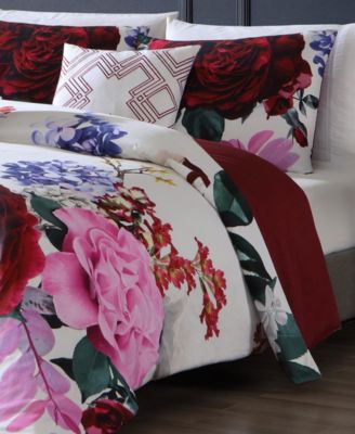 Scarlet Bedding 100% Cotton Sateen 5 Piece King Size Reversible Comforter Set