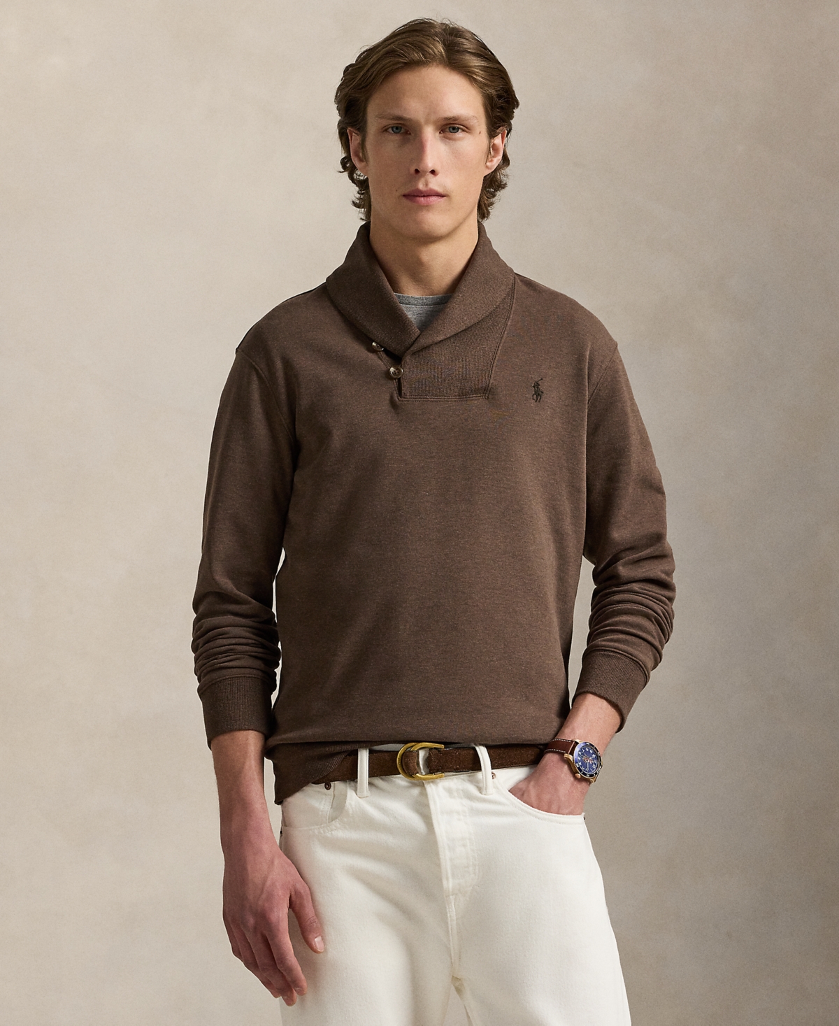 Polo Ralph Lauren Men's Luxury Jersey Shawl-Collar Pullover