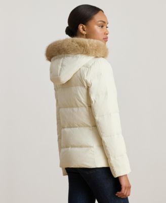 Women's Faux-Fur-Trim Collared Puffer Coat