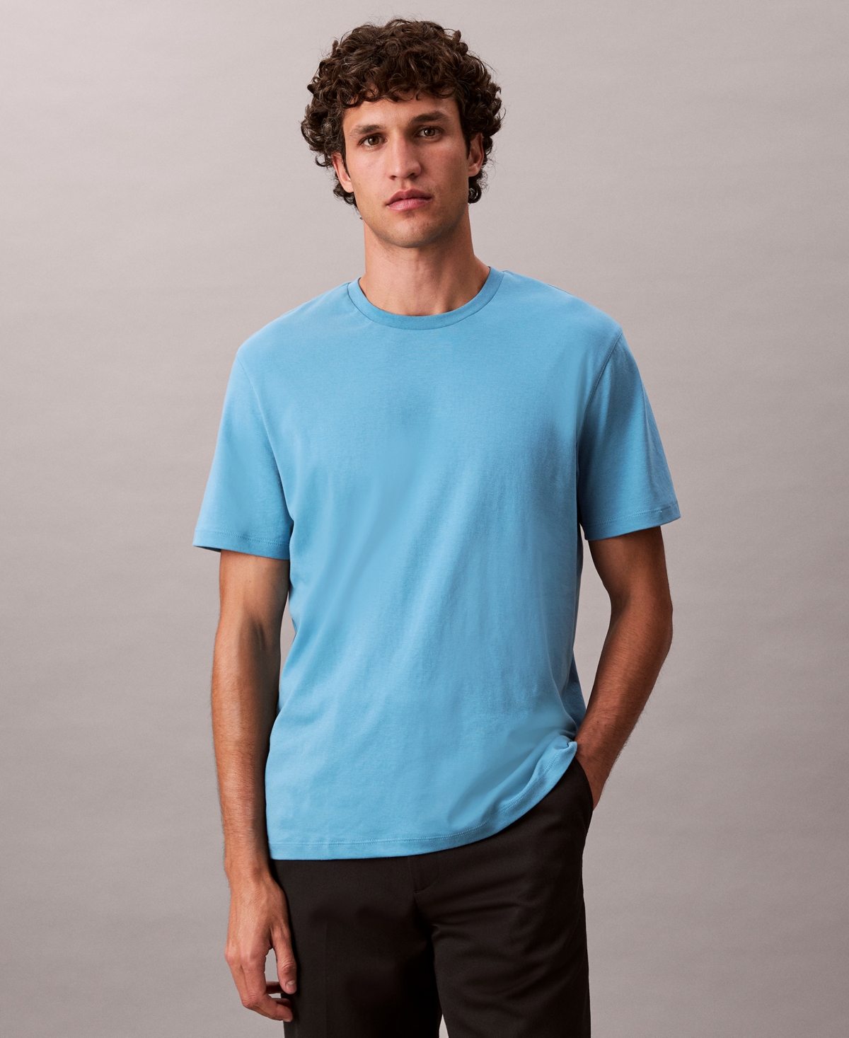 Calvin Klein Men's Short Sleeve Supima Cotton Interlock T-shirt In Blue