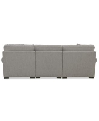 Radley Roll Arm 98" 3-Pc. Fabric Chaise Sectional